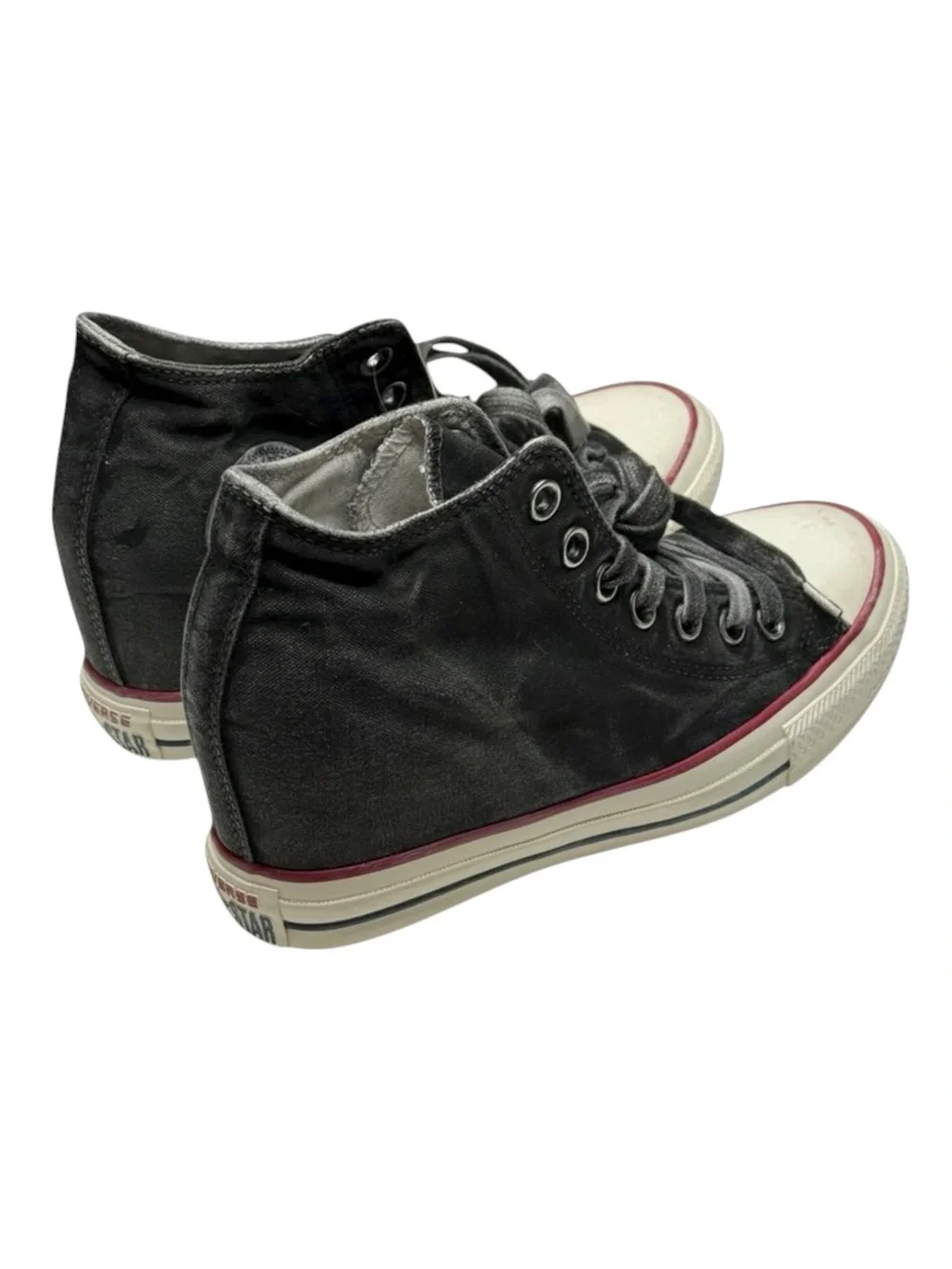 new Converse ✪ CTAS Lux Mid Hidden Platform Wedge Sneaker ✪ Distressed Grey ✪ 8M - Picture 4 of 16